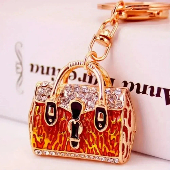 Women's Colorful Purse Charm Goldtoned Fashion Keyring Keychain - Picture 1 of 3